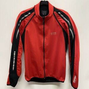 Gore Bike Wear Red Soft Shell Men's M Windstopper Convertible Cycling Jacket Top